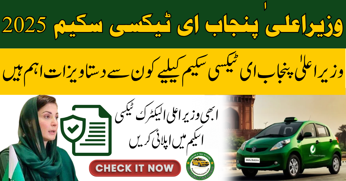 Required Documents for CM Punjab E-Taxi Scheme
